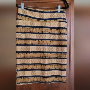 LuLaRoe Tan and Black Patterned Pencil Skirt